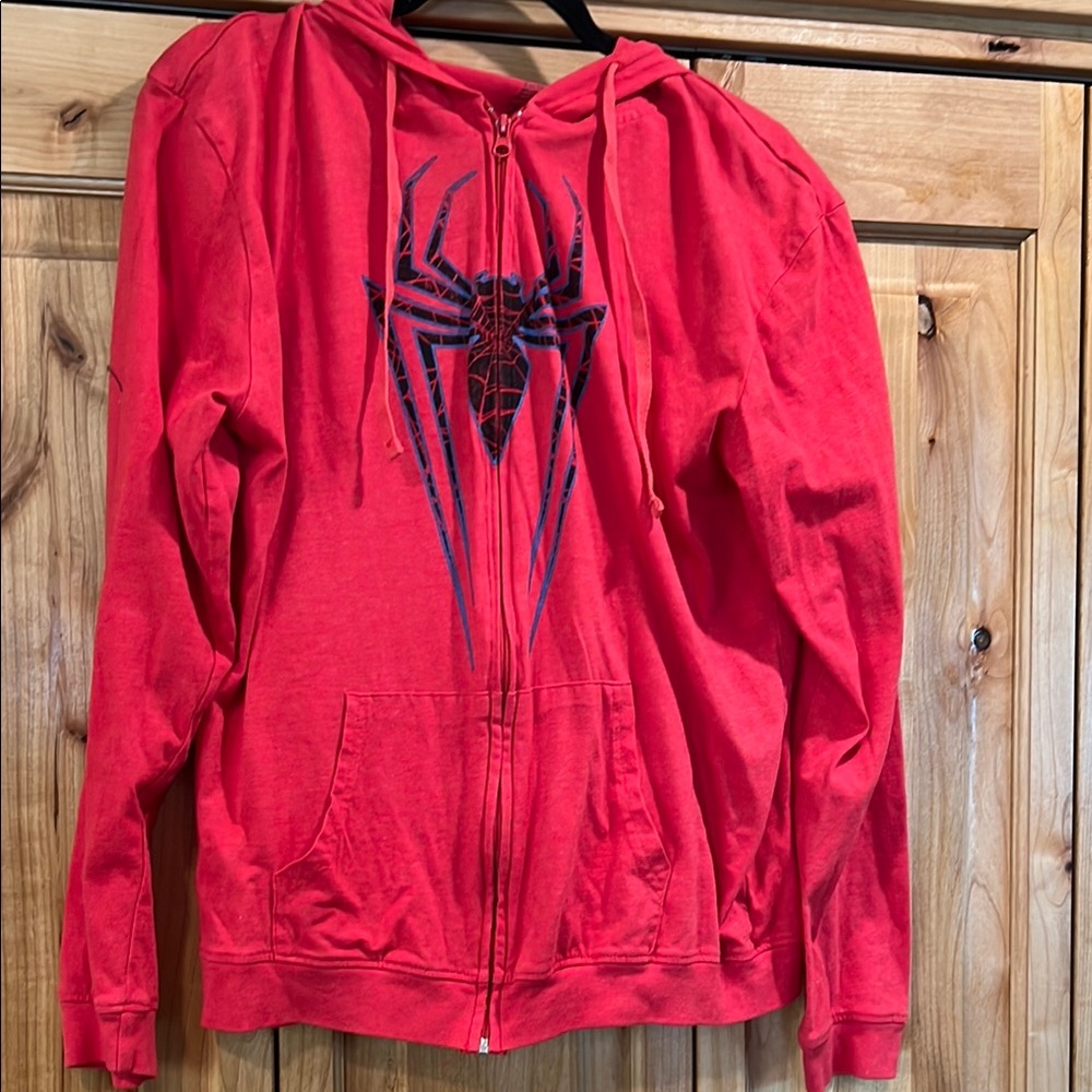 Marvel Red Ultimate Spider Logo Lightweight Jacket Sz XL